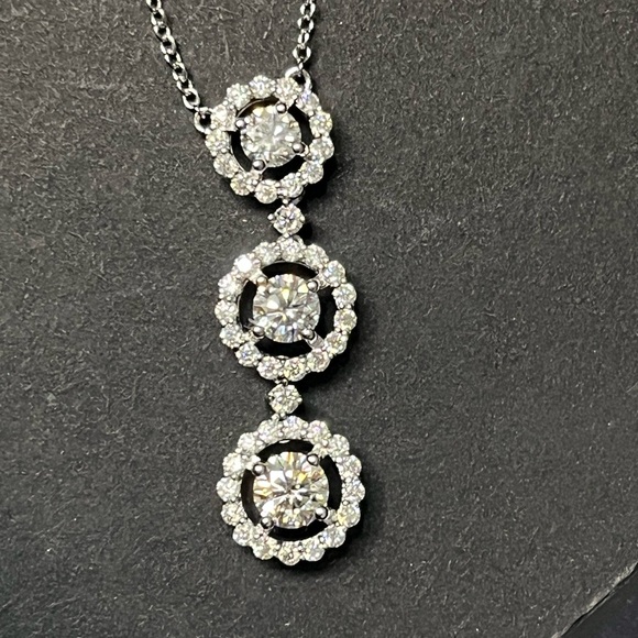 Silver Cascading Gemstone Necklace - Picture 1 of 4